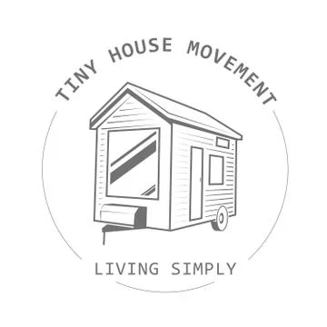 Off grid tiny house on wheels - trailer hovel, traveling hut or cabin Stock Illustration