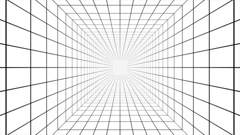 Grid Tunnel 3D Animation with Infinite Vanishing Point Motion Background Stock Footage 316959866