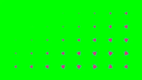 Grid of vibrant pink squares arranged in a symmetrical pattern on green Stock Footage 340266868