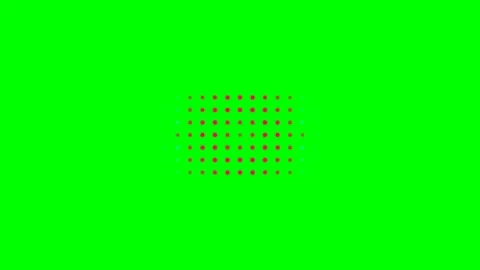 A grid of vibrant red dots arranged in a rectangular pattern on green screen Stock Footage 340265078