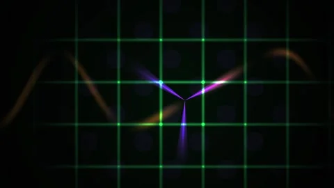 Grid Visual with Purple Ray and Golden Wave for Technology Backgrounds Stock Footage 343727091