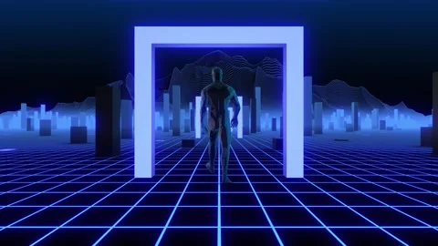 Grid Walker Music Visualiser Stock Footage 274194167