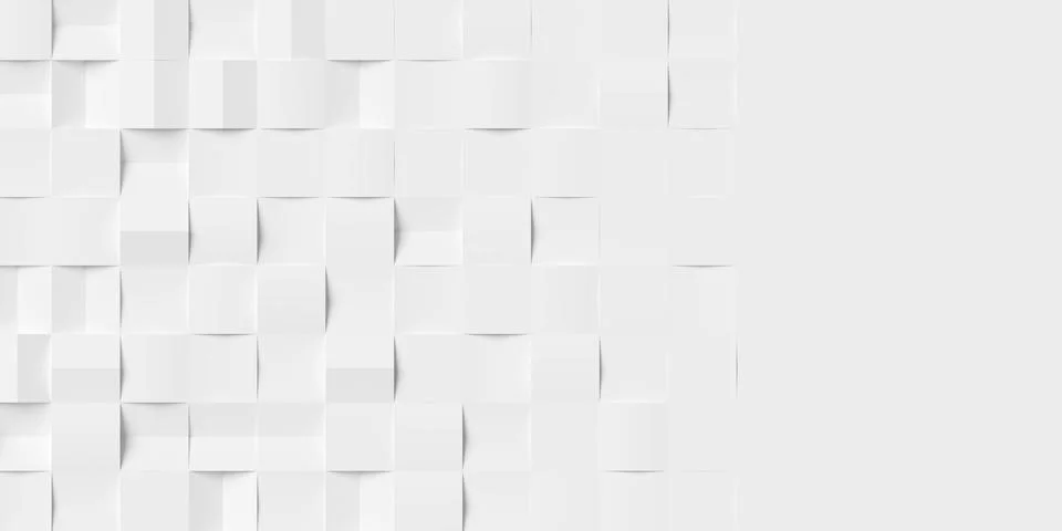 Grid of white cubes or boxes randomly rotated with shifted center lines bac.. イラスト素材