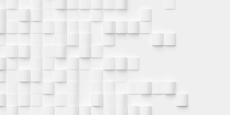 Grid of white cylinders with random scaling background wallpaper banner fad.. Illustrazione stock