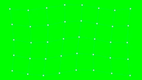 A grid of white dots connected by thin lines on a bright green background Stock Footage 341839901