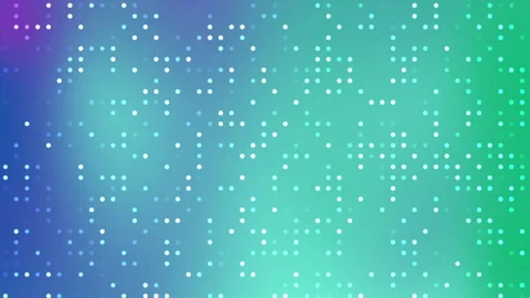 Grid of white dots on a gradient blue green turqouise purple background Video stock 318168321