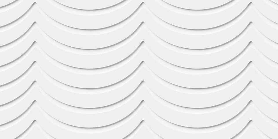 Grid of white offset smooth waves geometry background wallpaper banner, fla.. Illustrazione stock