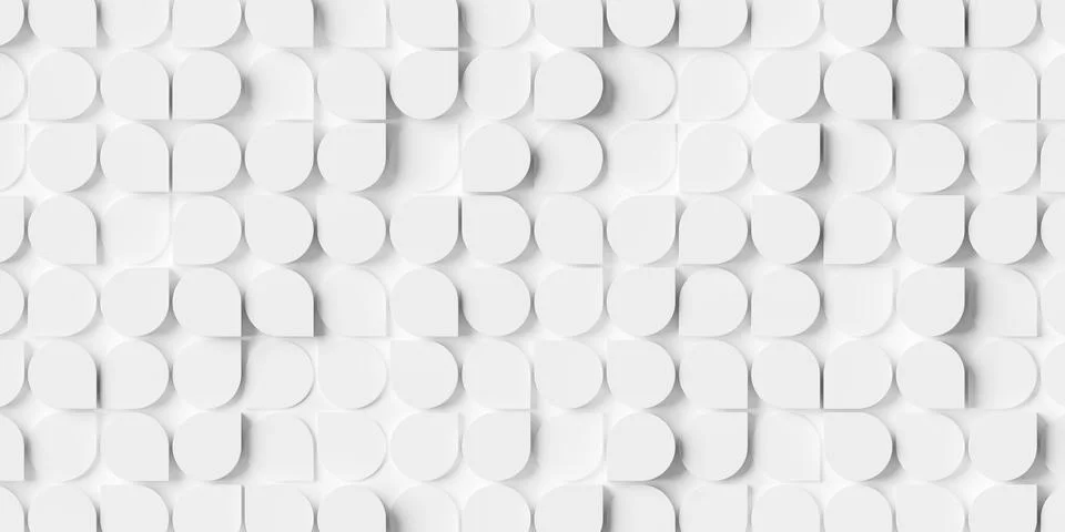 Grid of white pointed circles or cylinders geometry randomly flipped and sh.. Stock Illustration