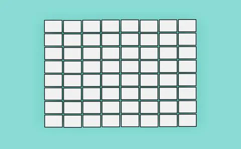 Grid of White Rectangles on Turquoise Stock Illustration