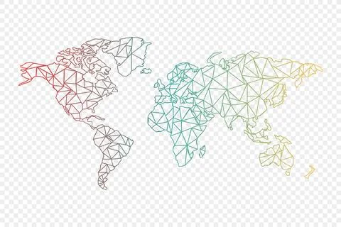 Grid world map on white background, vector Stock Illustration