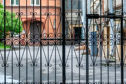 Grid in the yard. Stock Photos