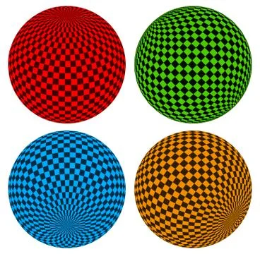 Gridded or wireframe spheres Stock Illustration