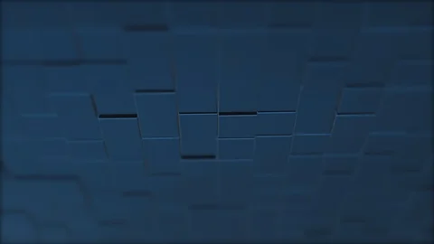 Gridded surface made of blue cubes coming coser blurred around. Stock Footage 124500301