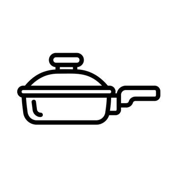 Griddle icon, outline style Illustrazione stock