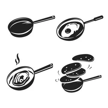 Griddle icon set, simple style Illustrazione stock