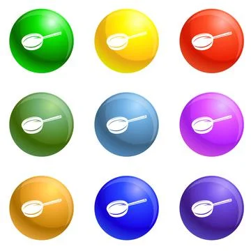Griddle icons set Illustrazione stock