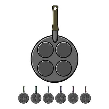 Griddle mini pancake pan cartoon vector graphic Stock Illustration