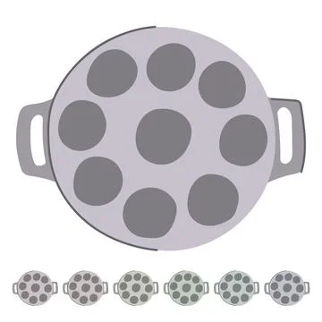 Griddle mini pancake pan vector cartoon graphic Stock Illustration