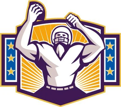 Gridiron football player touchdown Stock Illustration