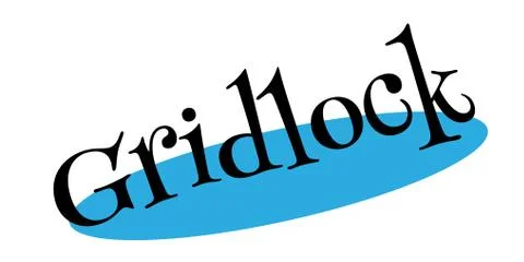 Gridlock rubber stamp Illustrazione stock