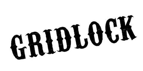 Gridlock rubber stamp Stock Illustration