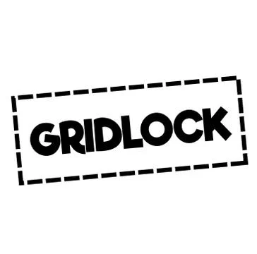 GRIDLOCK stamp on white Illustrazione stock