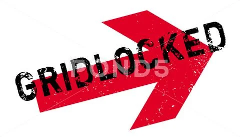Gridlocked rubber stamp Stock Illustration