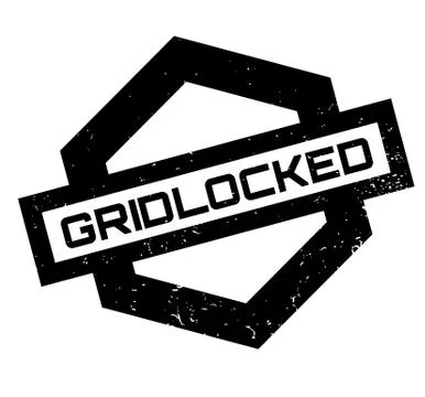Gridlocked rubber stamp Illustrazione stock