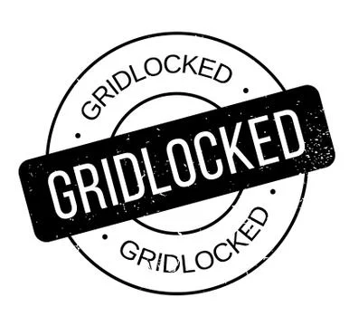 Gridlocked rubber stamp Illustrazione stock