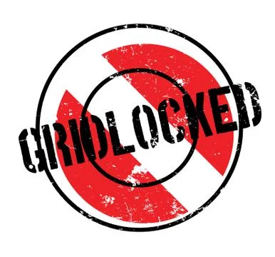 Gridlocked rubber stamp Illustrazione stock
