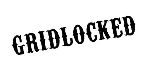 Gridlocked rubber stamp Illustrazione stock