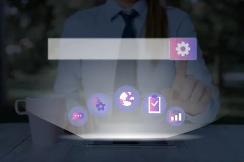 Grids And Different Set Up Of The Icons Latest Digital Technology, Social Media 스톡 사진