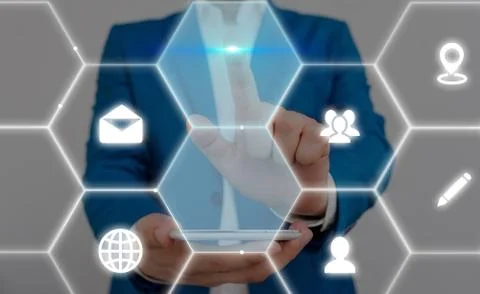 Grids And Different Set Up Of The Icons Latest Digital Technology, Social Media Stock Photos