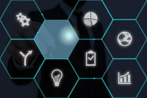 Grids And Different Set Up Of The Icons Latest Digital Technology, Social Media Stock Photos