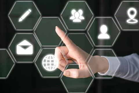 Grids And Different Set Up Of The Icons Latest Digital Technology, Social Media Stock Photos