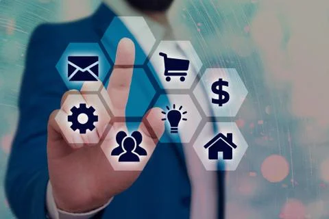Grids And Different Set Up Of The Icons Latest Digital Technology, Social Media Stock Photos