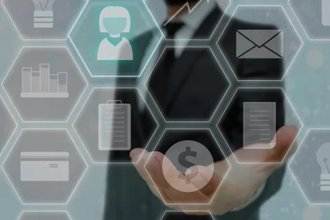 Grids And Different Set Up Of The Icons Latest Digital Technology, Social Media Stock Photos