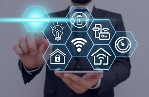 Grids And Different Set Up Of The Icons Latest Digital Technology, Social Media Stock Photos