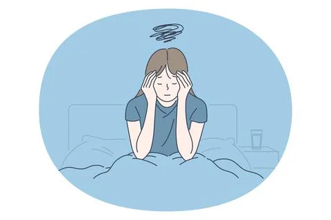 Grief, Depression, tears concept Illustrazione stock
