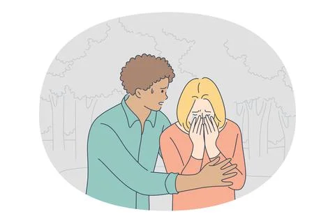 Grief, sadness, Depression concept Illustrazione stock