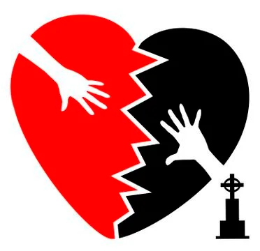 Grieving after the death of a loved one Stock Illustration