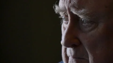 Grieving elderly man bereaved with grief and sadness Stock Footage 67340542