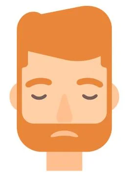 Grieving man with eyes closed Stock Illustration