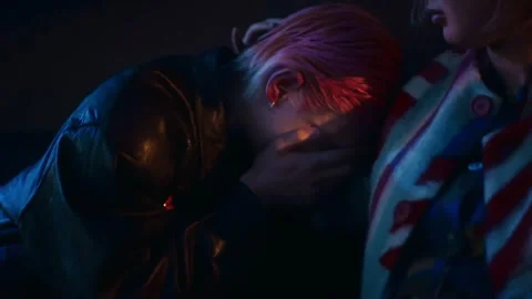 Grieving young person finding comfort and support Видео 335042507