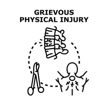 Grievous physical injury concept in vector Stock Illustration