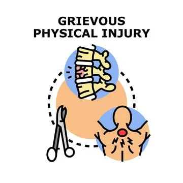 Grievous physical injury concept in vector Stock Illustration