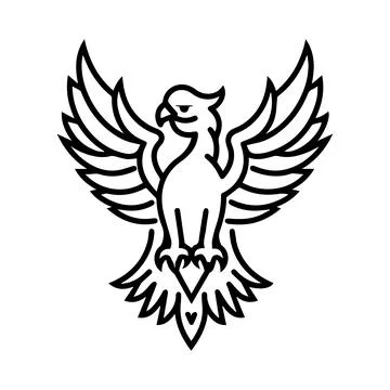 Griffin icon or modern line symbol. Vector line art and icon design with bo.. Stock Illustration