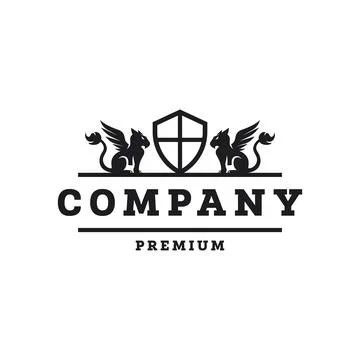 Griffin Shield Logo Stock Illustration