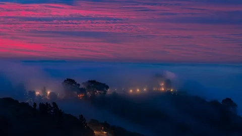Griffith Obs Two Towers Fog Sunrise 100mm 2 sec int 210 pics 01-21-26 Vidéo 331823876