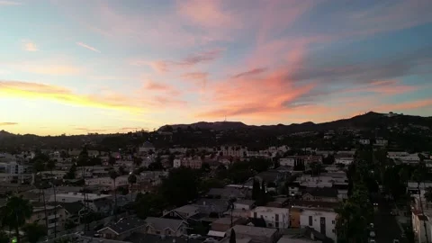 Griffith Observatory from Above: Aerial Drone Footage in Los Angeles, California Vídeo Stock 203984841